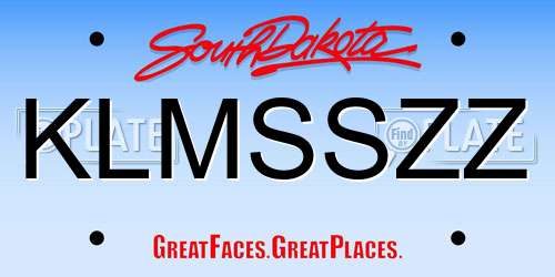 KLMSSZZ South Dakota License Plate
