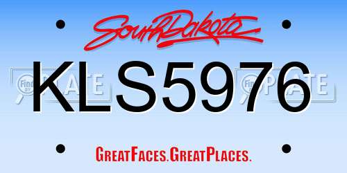 KLS5976 South Dakota License Plate