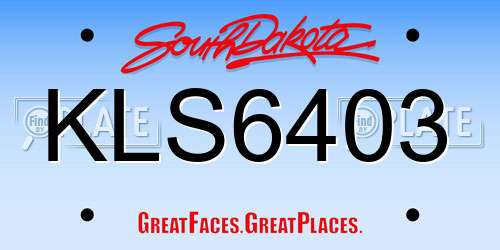 KLS6403 South Dakota License Plate