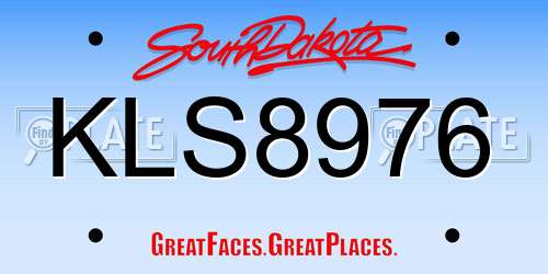 KLS8976 South Dakota License Plate