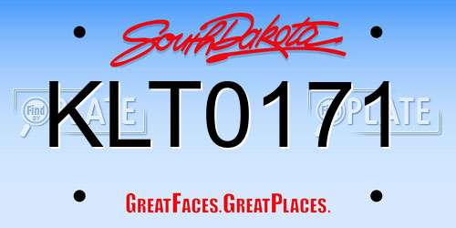 KLT0171 South Dakota License Plate