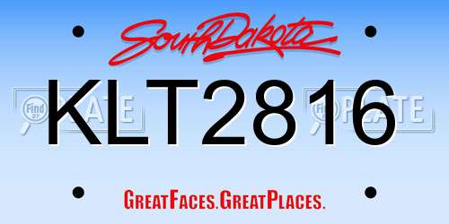 KLT2816 South Dakota License Plate