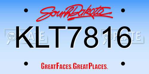 KLT7816 South Dakota License Plate