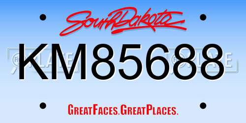 KM85688 South Dakota License Plate