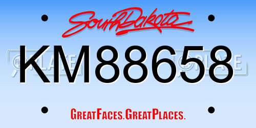 KM88658 South Dakota License Plate