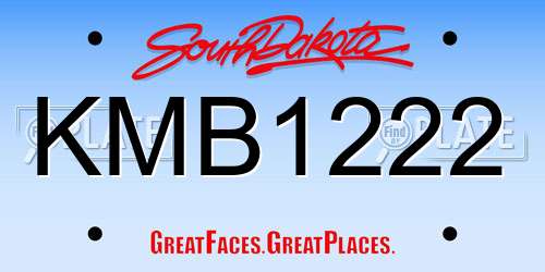 KMB1222 South Dakota License Plate