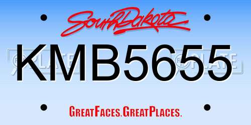 KMB5655 South Dakota License Plate