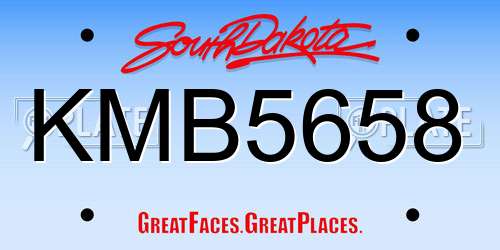 KMB5658 South Dakota License Plate