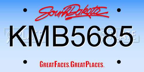 KMB5685 South Dakota License Plate