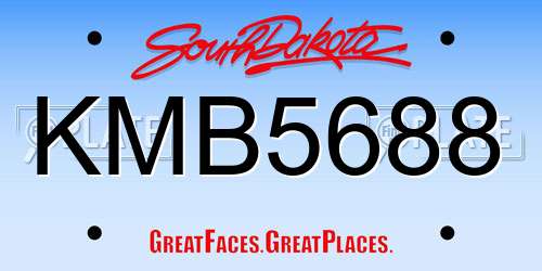 KMB5688 South Dakota License Plate