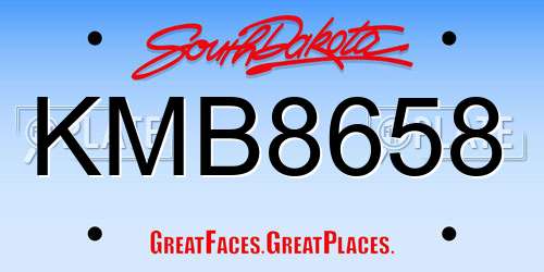 KMB8658 South Dakota License Plate