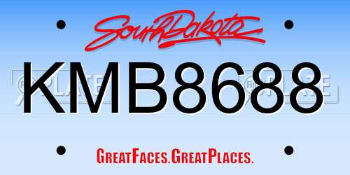KMB8688 South Dakota License Plate