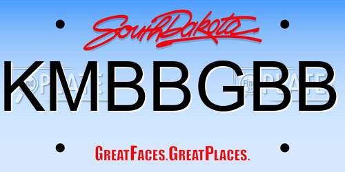 KMBBGBB South Dakota License Plate
