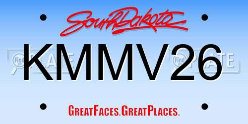 KMMV26 South Dakota License Plate