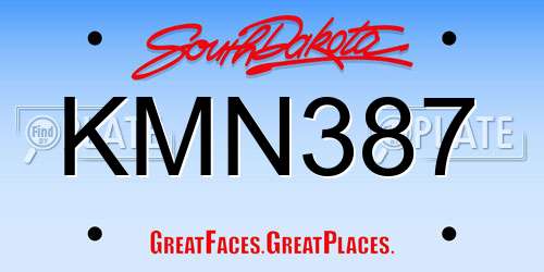 KMN387 South Dakota License Plate