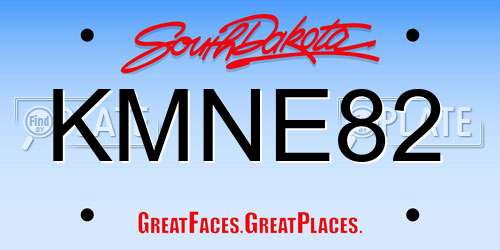 KMNE82 South Dakota License Plate