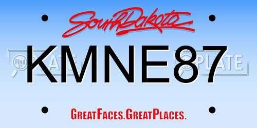KMNE87 South Dakota License Plate