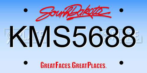 KMS5688 South Dakota License Plate