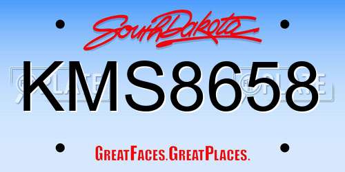 KMS8658 South Dakota License Plate