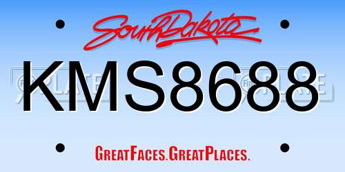 KMS8688 South Dakota License Plate
