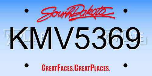 KMV5369 South Dakota License Plate