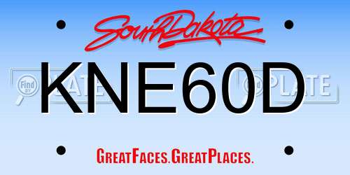 KNE60D South Dakota License Plate