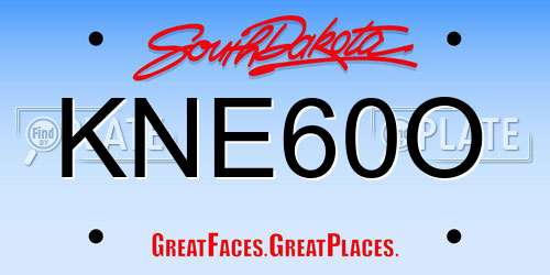 KNE60O South Dakota License Plate