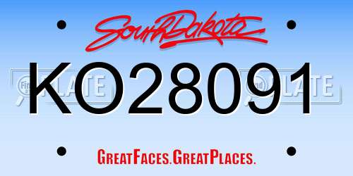 KO28091 South Dakota License Plate