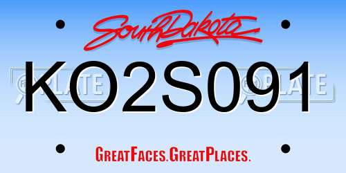 KO2S091 South Dakota License Plate