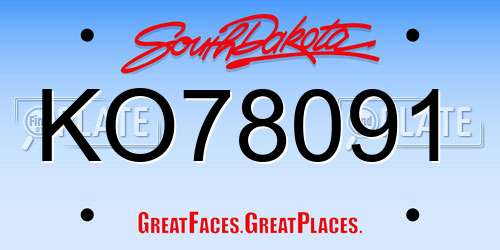 KO78091 South Dakota License Plate