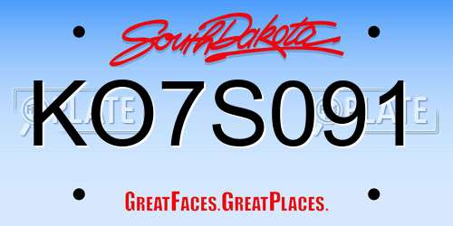KO7S091 South Dakota License Plate