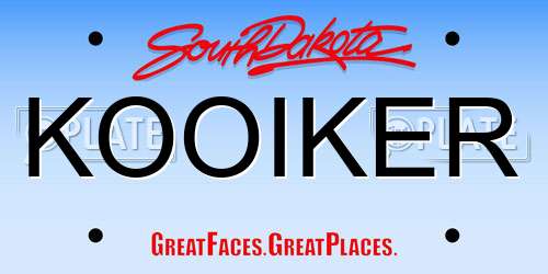 KOOIKER South Dakota License Plate