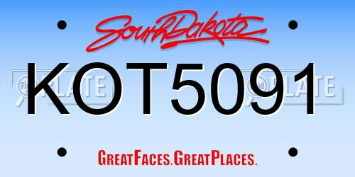 KOT5091 South Dakota License Plate