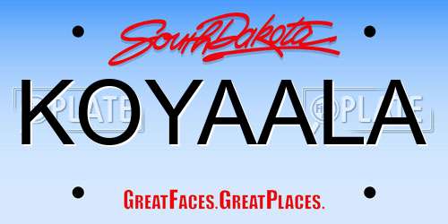 KOYAALA South Dakota License Plate