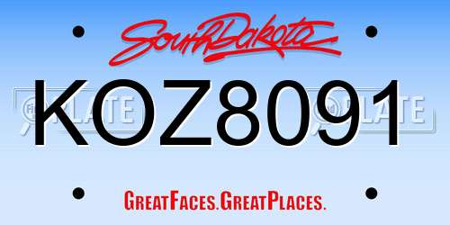 KOZ8091 South Dakota License Plate