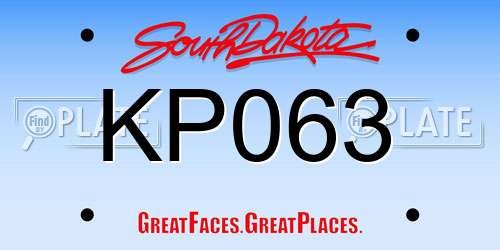 KP063 South Dakota License Plate