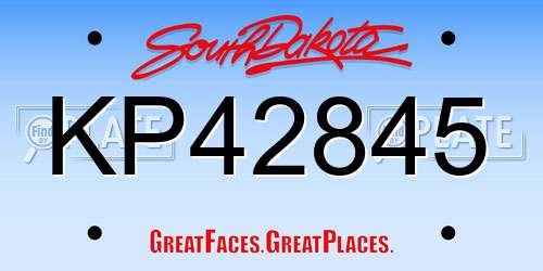 KP42845 South Dakota License Plate