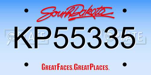 KP55335 South Dakota License Plate