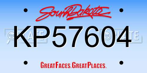 KP57604 South Dakota License Plate