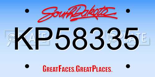KP58335 South Dakota License Plate