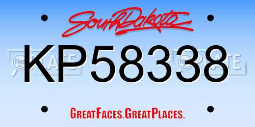 KP58338 South Dakota License Plate