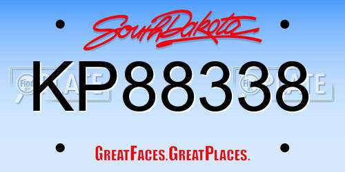 KP88338 South Dakota License Plate