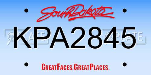KPA2845 South Dakota License Plate