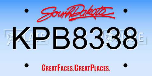 KPB8338 South Dakota License Plate