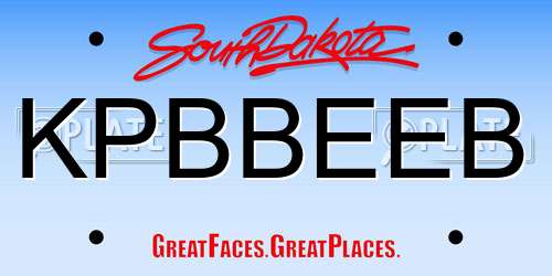 KPBBEEB South Dakota License Plate