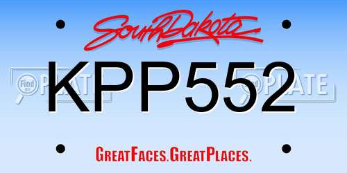 KPP552 South Dakota License Plate