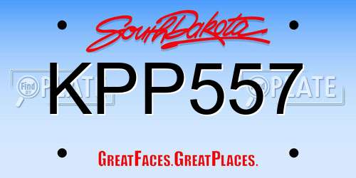 KPP557 South Dakota License Plate