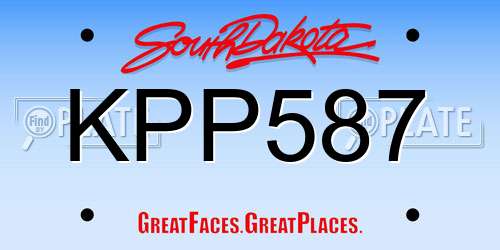 KPP587 South Dakota License Plate
