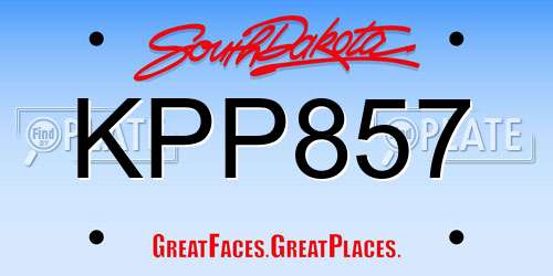 KPP857 South Dakota License Plate