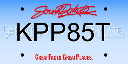 KPP85T South Dakota License Plate